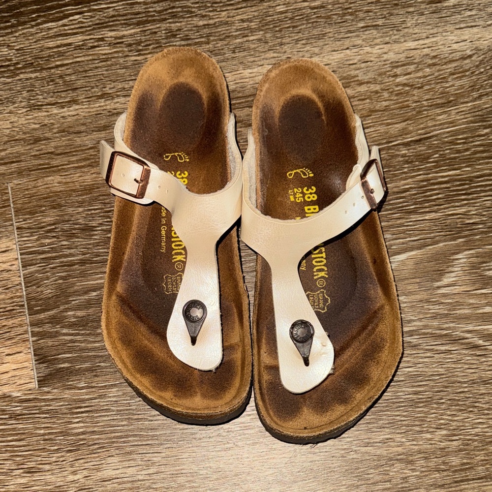 Birkenstock Shimmery Cream Sandals